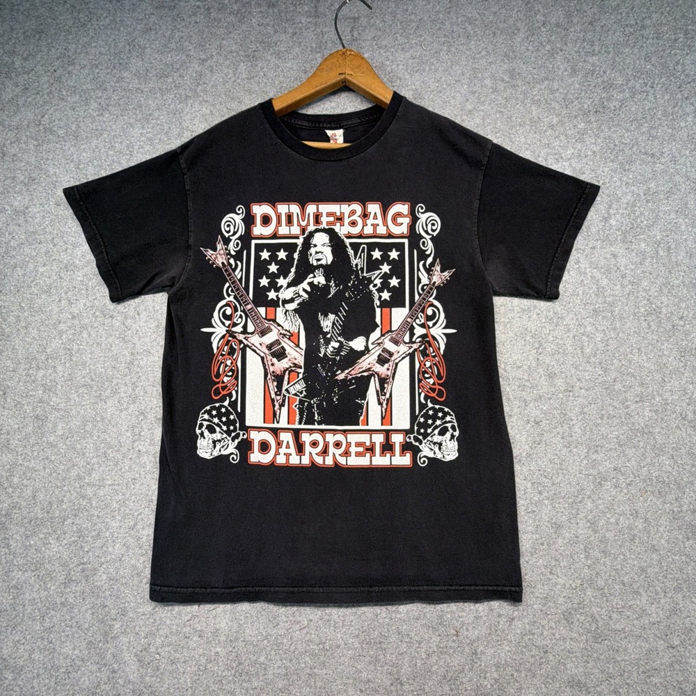 Vintage Dimebag Darrell Guitars Flag T-Shirt Alstyle Tag Men's M Pantera